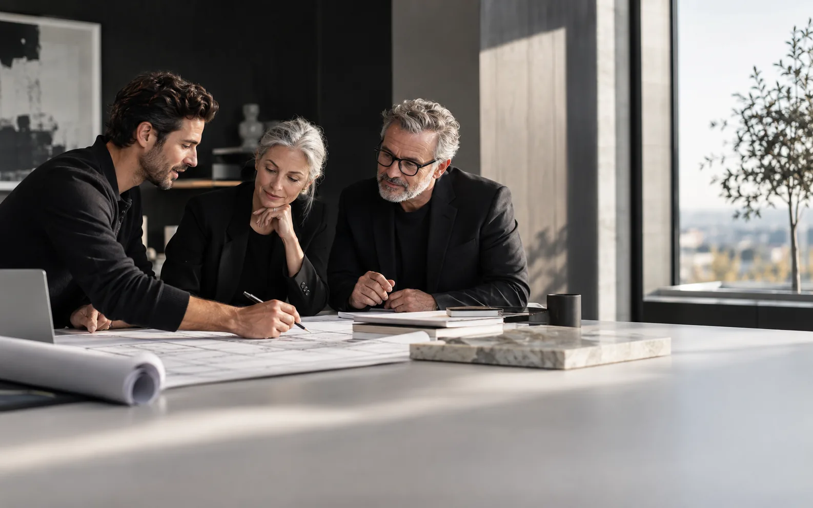 A professional meeting with a client